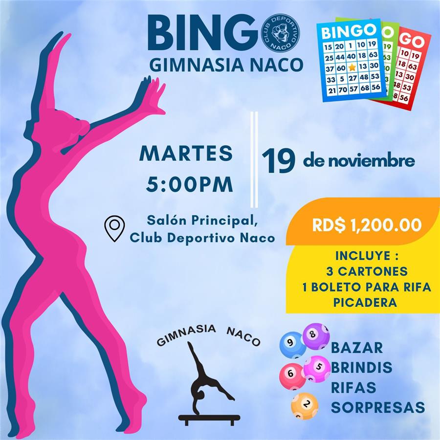 Gimnasia Naco celebrará Bingo