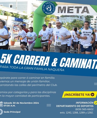 Club Naco celebrará su tradicional Carrera 5K