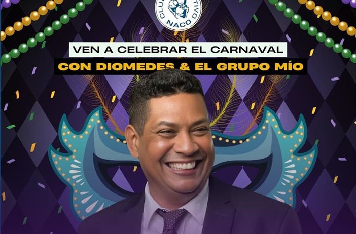 Ven a celebrar el carnaval con Diomedes & El Grupo Mío !