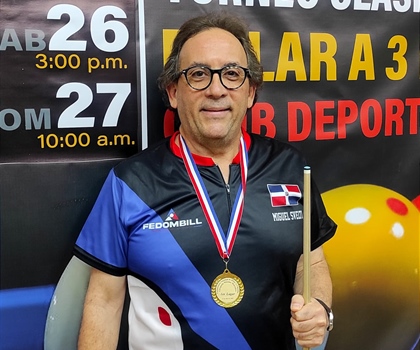 Miguel Svelti, campeón del Torneo Nacional de Billar a 3s Bandas
