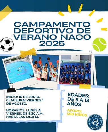 Club Naco celebrará su tradicional Campamento de Verano 2025
